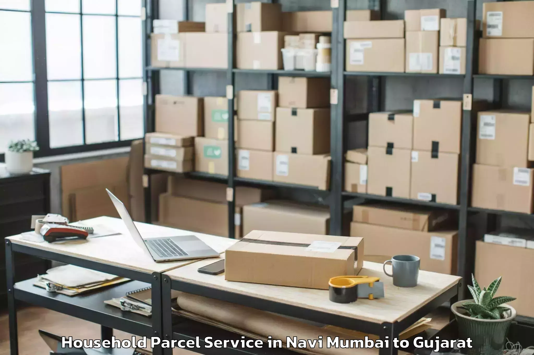 Hassle-Free Navi Mumbai to Wankaner Household Parcel